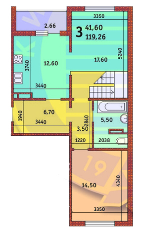 3-комнатная 119.26 м² в ЖК Новомостицко-Замковецкий от 20 736 грн/м², Киев