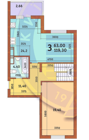 3-кімнатна 119.3 м² в ЖК Новомостицько-Замковецький від 20 736 грн/м², Київ