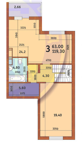 3-комнатная 119.3 м² в ЖК Новомостицко-Замковецкий от застройщика, Киев