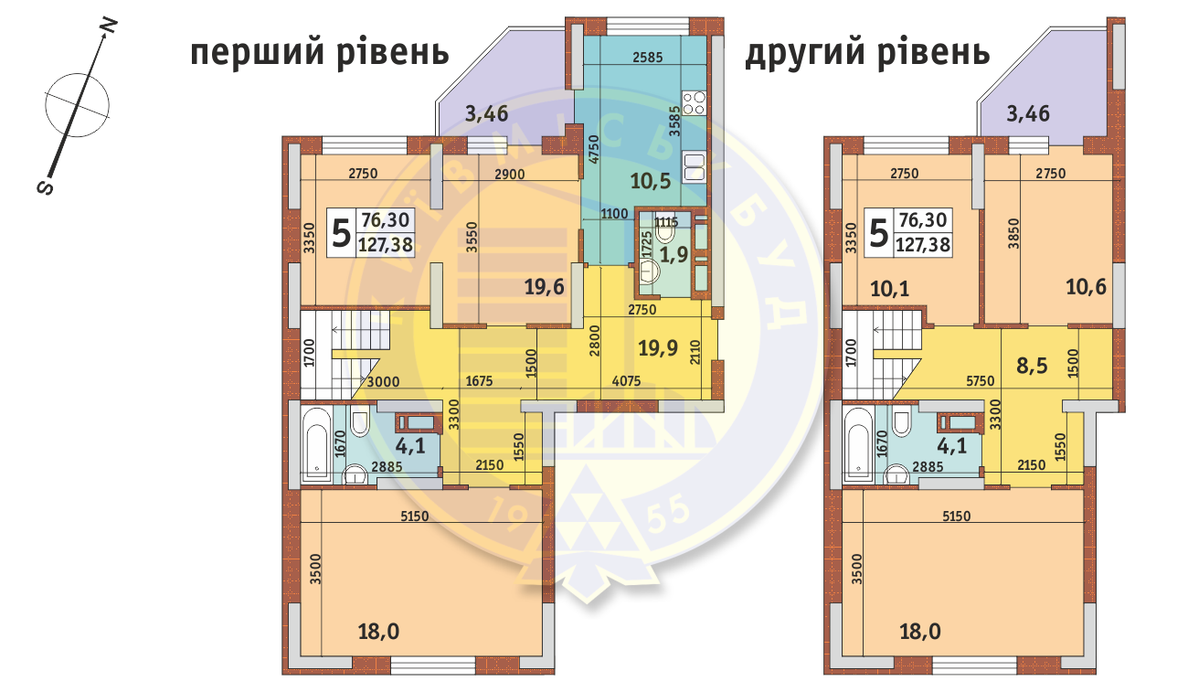 5+ кімнат 127.38 м² в ЖК Новомостицько-Замковецький від 17 000 грн/м², Київ