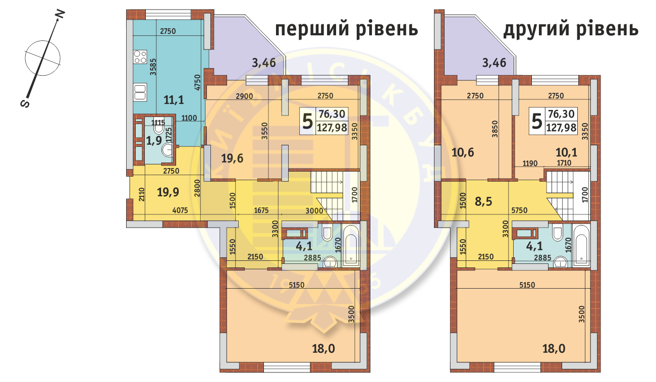 5+ кімнат 127.98 м² в ЖК Новомостицько-Замковецький від 17 000 грн/м², Київ