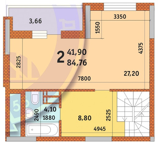 2-кімнатна 84.76 м² в ЖК Новомостицько-Замковецький від 21 115 грн/м², Київ