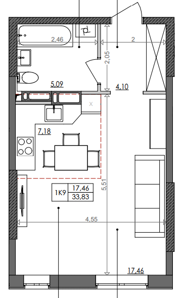 1-комнатная 33.83 м² в ЖК Svitlo Park от 19 594 грн/м², Киев