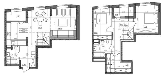 Дворівнева 102.11 м² в ЖК Svitlo Park від 27 050 грн/м², Київ