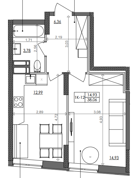 1-кімнатна 38.06 м² в ЖК Svitlo Park від 22 777 грн/м², Київ