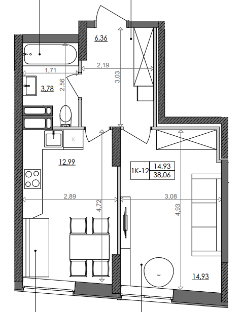 1-комнатная 38.06 м² в ЖК Svitlo Park от 22 777 грн/м², Киев