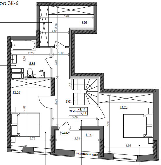 3-комнатная 102.11 м² в ЖК Svitlo Park от 18 673 грн/м², Киев