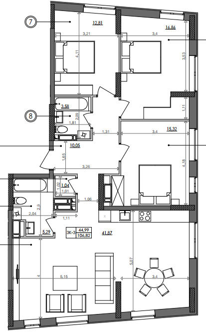3-комнатная 105.6 м² в ЖК Svitlo Park от 40 862 грн/м², Киев