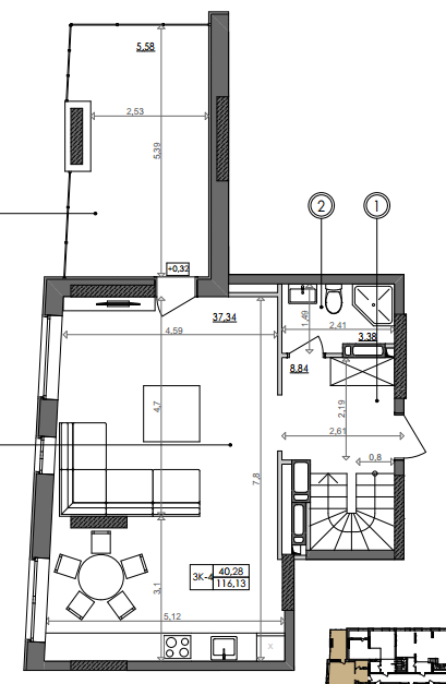 Дворівнева 116.13 м² в ЖК Svitlo Park від 18 673 грн/м², Київ