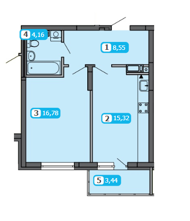 1-комнатная 48.25 м² в ЖК Парковые озера от 29 926 грн/м², Киев