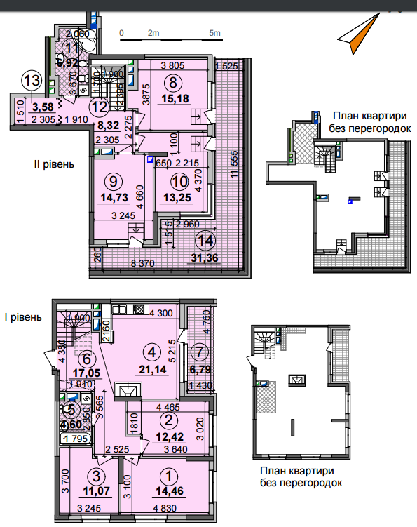 Дворівнева 155.53 м² в ЖК Seven від 28 500 грн/м², Київ