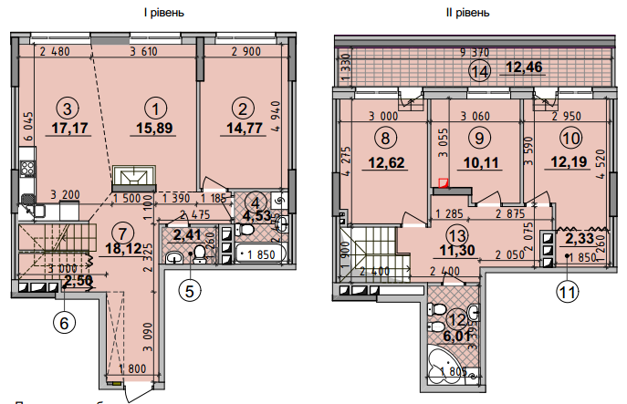 Дворівнева 133.69 м² в ЖК Seven від 28 500 грн/м², Київ