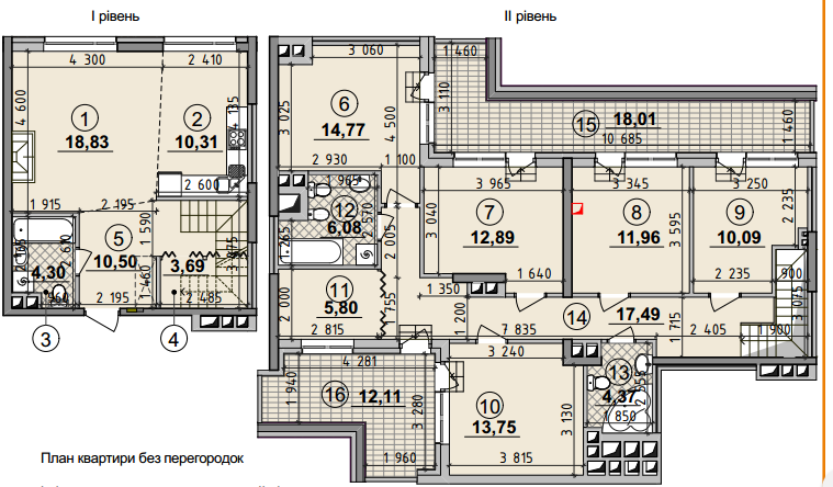 Дворівнева 153.86 м² в ЖК Seven від 28 500 грн/м², Київ