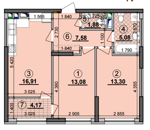 2-кімнатна 62 м² в ЖК Seven від 21 200 грн/м², Київ