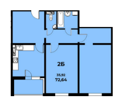 2-комнатная 72.64 м² в ЖК Navigator от 14 500 грн/м², Киев