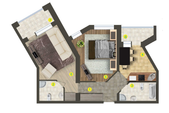 2-комнатная 71 м² в ЖК Сан Сити от застройщика, с. Петропавловская Борщаговка