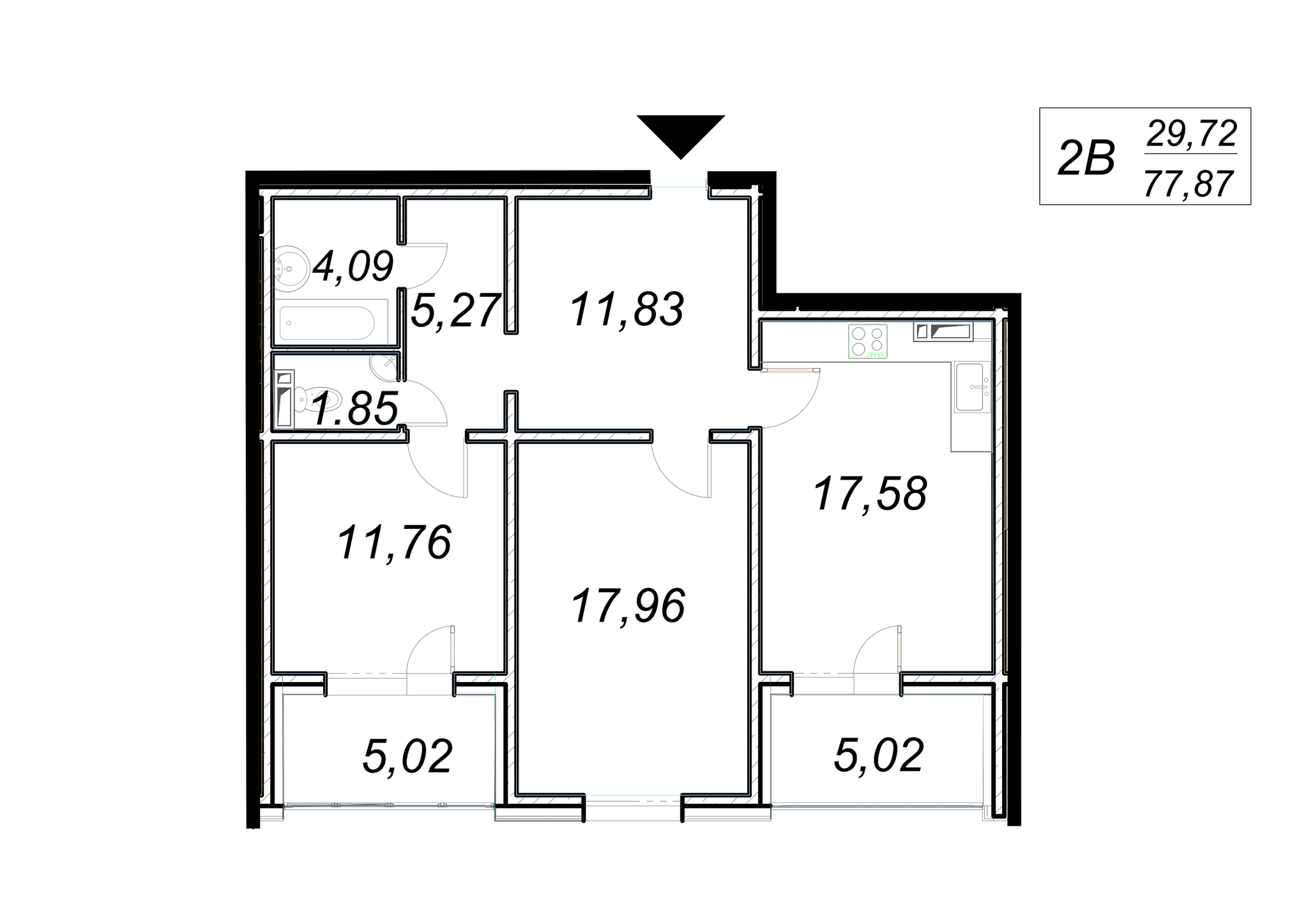 2-кімнатна 66.4 м² в ЖК Ярославичі-2 від 13 750 грн/м², м. Вишгород