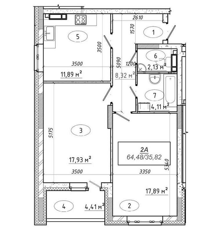 2-комнатная 64.48 м² в ЖК Ярославичи-2 от 15 750 грн/м², г. Вышгород