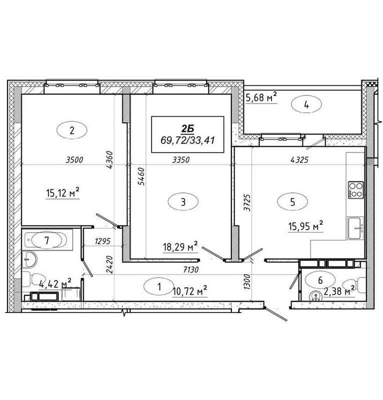 2-комнатная 69.72 м² в ЖК Ярославичи-2 от 15 750 грн/м², г. Вышгород