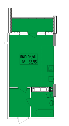 1-комнатная 33.95 м² в ЖК Совские пруды от 18 000 грн/м², Киев