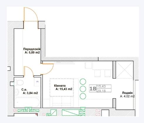 Студія 29.18 м² в ЖК Фортуна-2 від 20 500 грн/м², м. Ірпінь