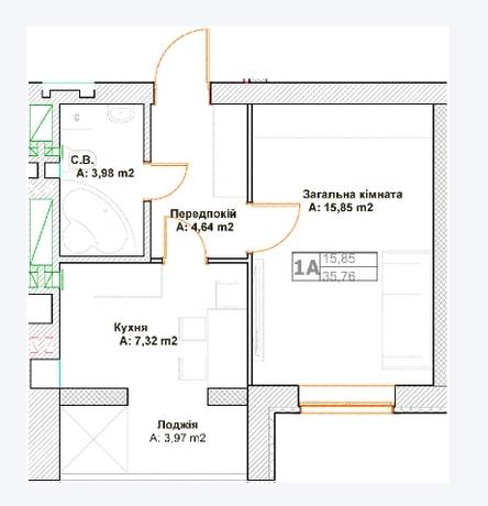 1-кімнатна 35.76 м² в ЖК Фортуна-2 від 20 800 грн/м², м. Ірпінь