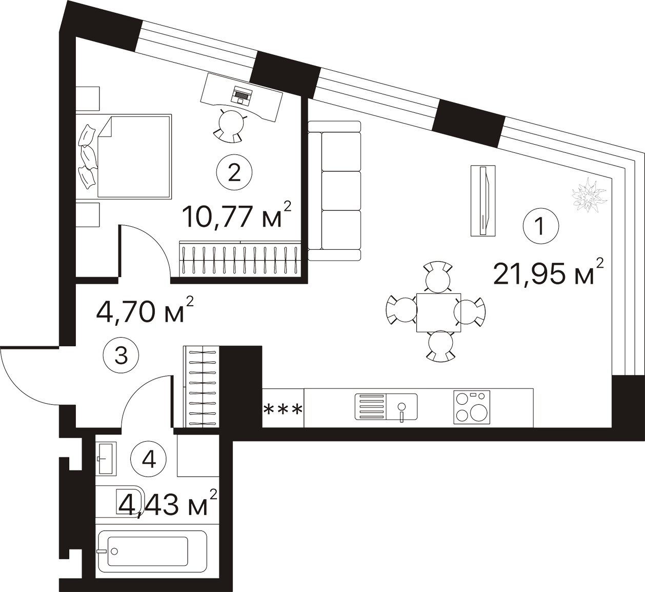 1-кімнатна 41.85 м² в ЖК Terracotta від 27 006 грн/м², Київ