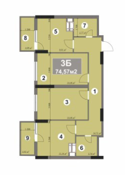 3-кімнатна 74.57 м² в ЖК Шевченківський квартал від забудовника, Київ