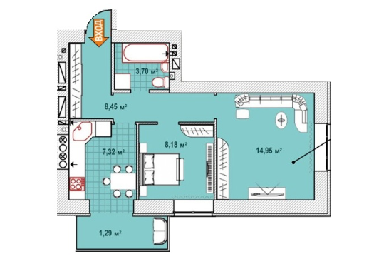 2-кімнатна 43.89 м² в ЖК Синергія 2 від 15 500 грн/м², м. Ірпінь
