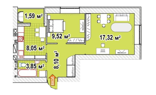 2-комнатная 48.43 м² в ЖК Синергия 2 от 15 500 грн/м², г. Ирпень