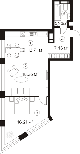 2-комнатная 58.88 м² в ЖК Terracotta от 33 700 грн/м², Киев