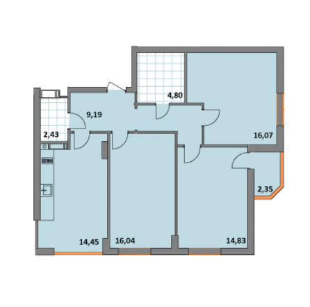 3-комнатная 80.16 м² в ЖК Синергия 2+ от 7 100 грн/м², г. Ирпень