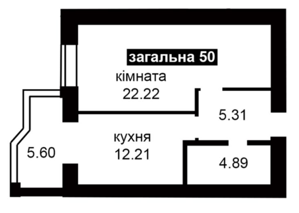 1-комнатная 50 м² в ЖК Капитал 2 от 15 500 грн/м², г. Ирпень