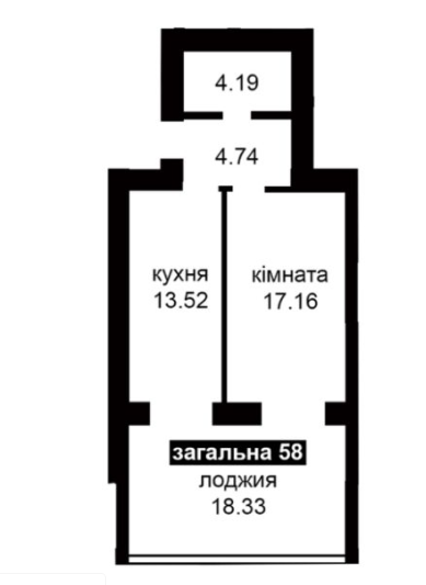 1-кімнатна 58 м² в ЖК Капітал 2 від 15 500 грн/м², м. Ірпінь