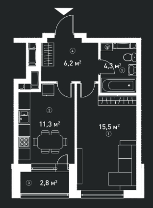 1-кімнатна 40.1 м² в ЖК V квартал (П'ятий квартал) від 19 000 грн/м², Київ