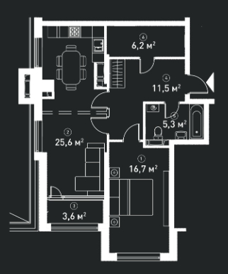 1-кімнатна 68.9 м² в ЖК V квартал (П'ятий квартал) від 19 977 грн/м², Київ