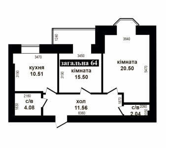 2-комнатная 64 м² в ЖК Карат от 16 500 грн/м², г. Ирпень