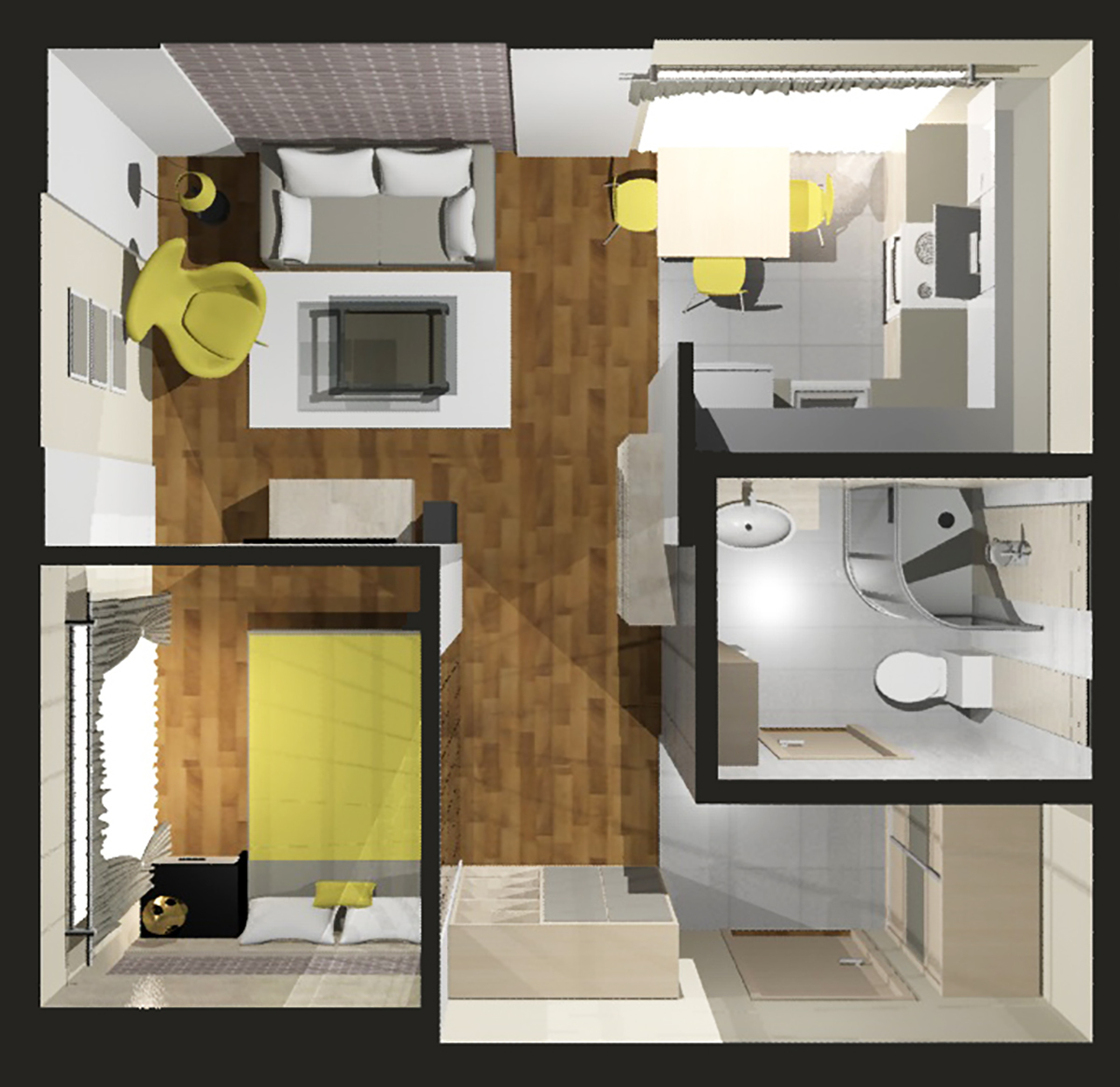 2-комнатная 46.4 м² в ЖК Калина Таун от застройщика, пгт Калиновка