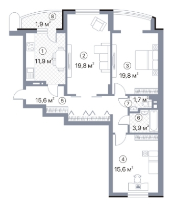 3-кімнатна 90.2 м² в ЖК Київський Шлях від 16 445 грн/м², м. Бориспіль