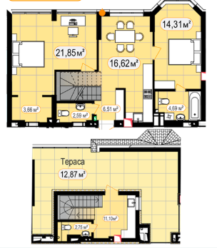 2-кімнатна 96.86 м² в ЖК 7'я від 14 500 грн/м², с. Щасливе