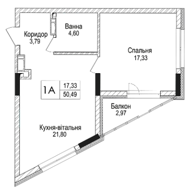 1-кімнатна 47 м² в КБ Concordia від 70 750 грн/м², Київ