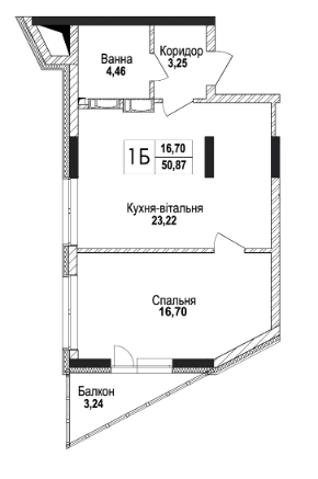 1-кімнатна 51 м² в КБ Concordia від 43 700 грн/м², Київ