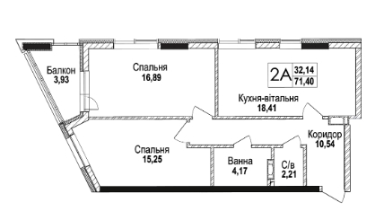2-комнатная 71.4 м² в КД Concordia от 39 950 грн/м², Киев