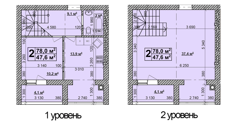 2-кімнатна 78 м² в ЖК Супутник-Теремки від 16 800 грн/м², с. Гатне