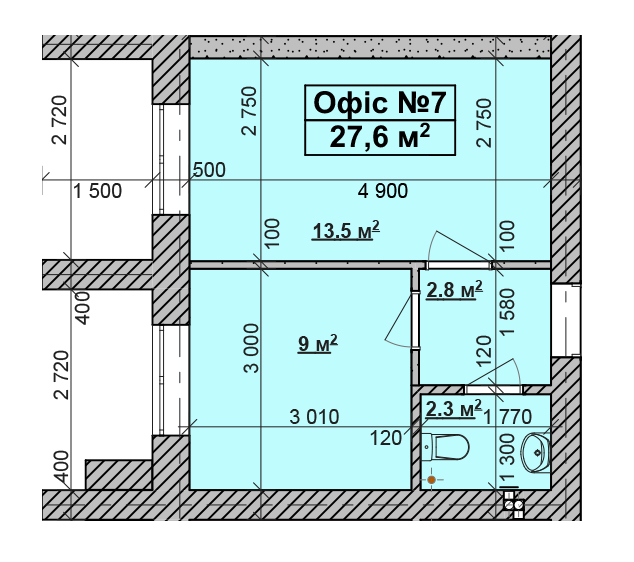 Офис 27.6 м² в ЖК Спутник-Теремки от застройщика, с. Гатное