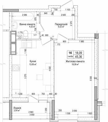 1-кімнатна 45.2 м² в ЖК Атлант на Київській від 20 600 грн/м², м. Бровари