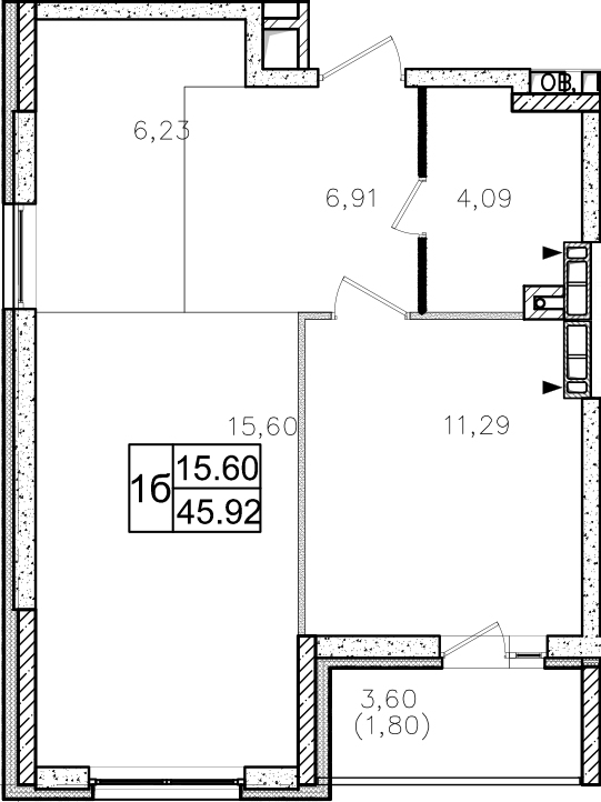 1-комнатная 45.92 м² в ЖК Атлант на Киевской от 21 500 грн/м², г. Бровары