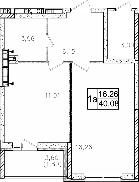1-комнатная 40.08 м² в ЖК Атлант на Киевской от 20 600 грн/м², г. Бровары