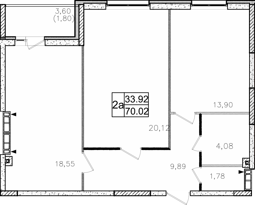 2-кімнатна 70.02 м² в ЖК Атлант на Київській від 21 100 грн/м², м. Бровари