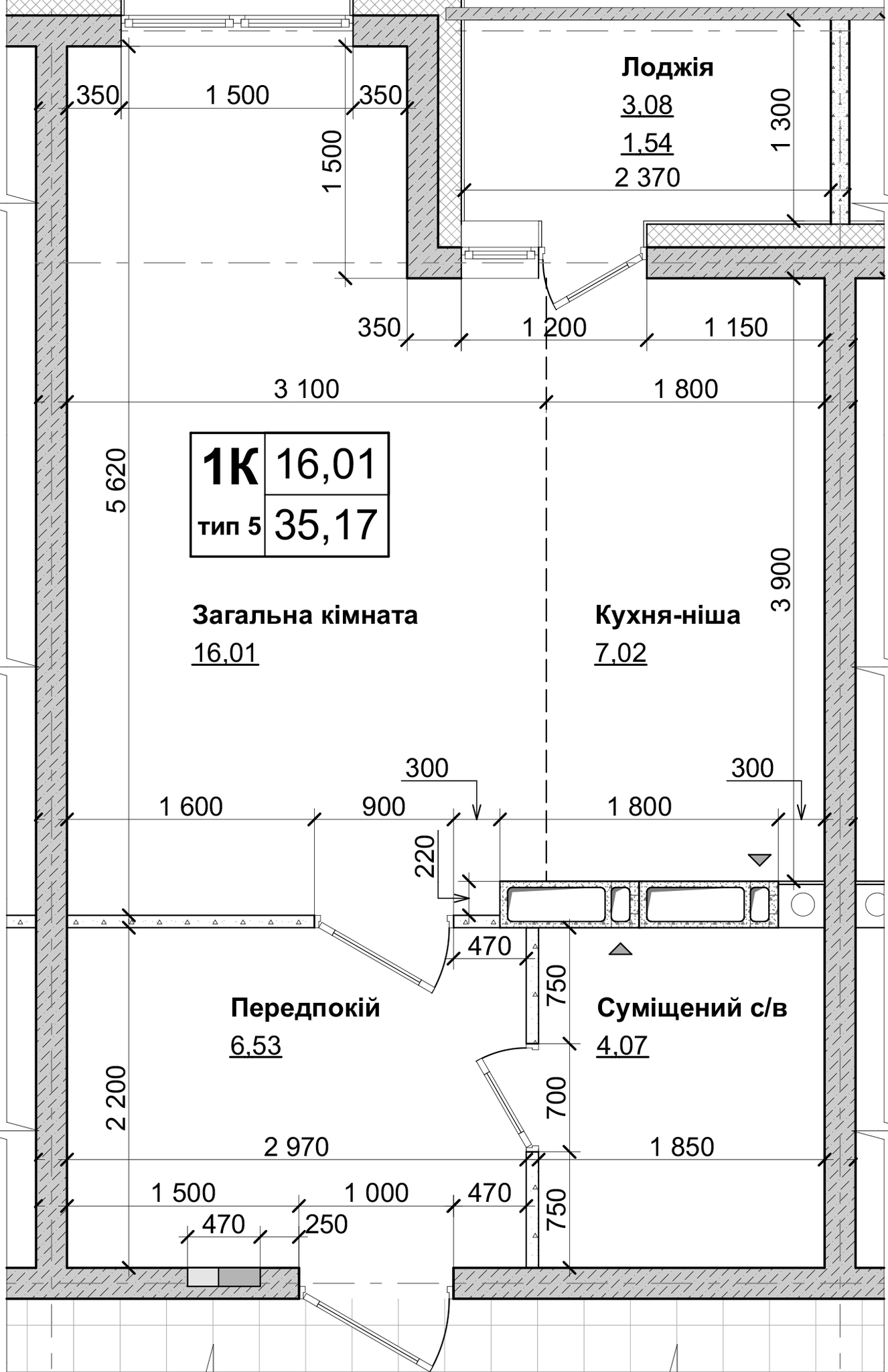 1-кімнатна 35.17 м² в ЖК Атлант на Київській від 20 000 грн/м², м. Бровари